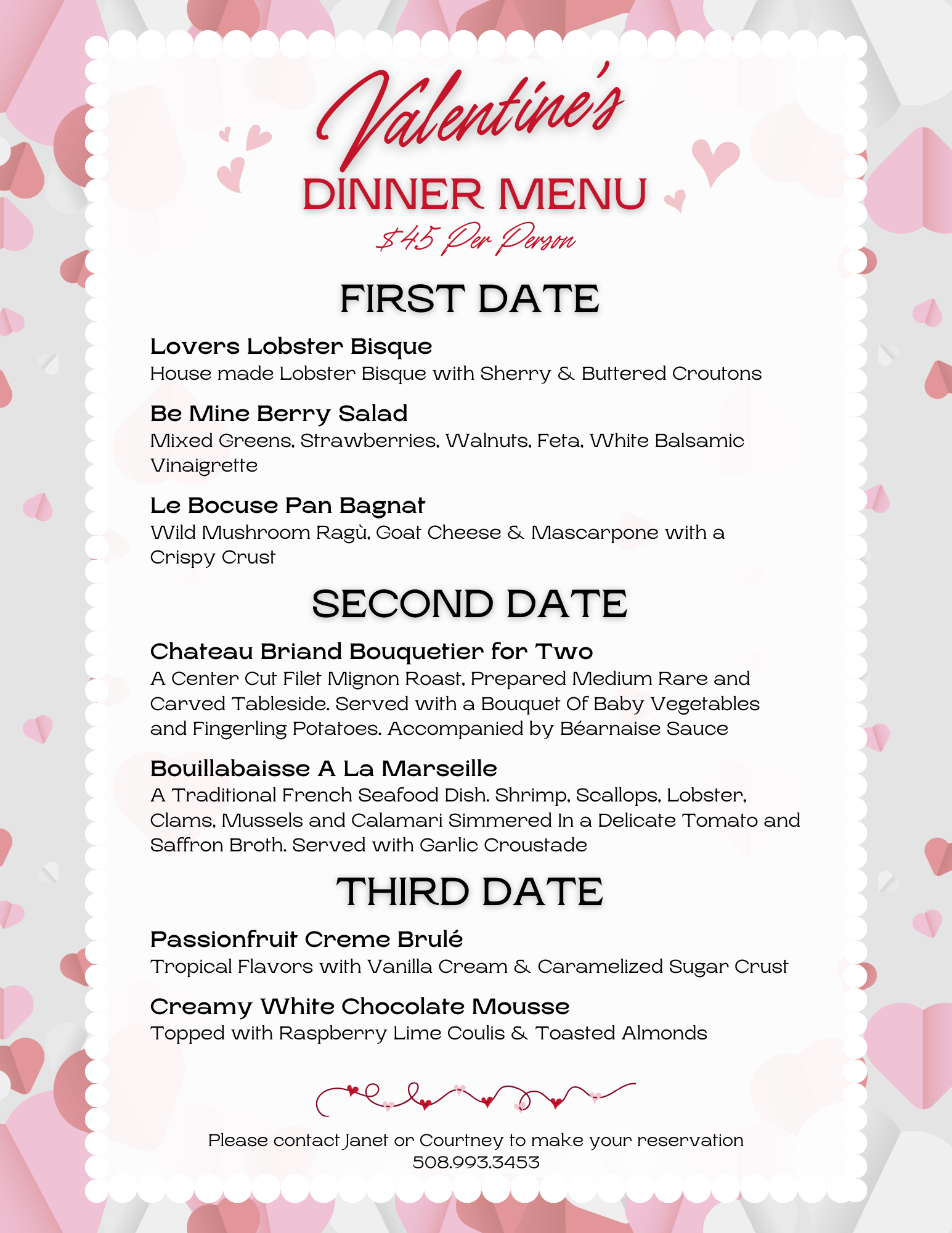 CCNB Valentines Day Dinner Menu 214
